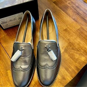 Talbots Metallic Silver Loafers
